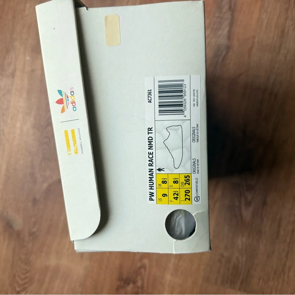 adidas Pharrell William human race Beige Sneakers with Orange-and Yellow